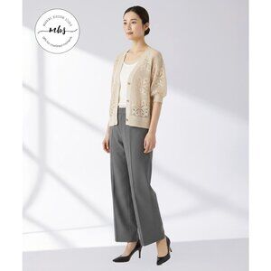 NWOT Korye Crochet Short Sleeve Cardigan Beige Women 1XL